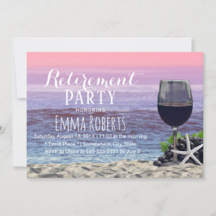 Invitación Fiesta de Jubilación de Red Wine Starfish de Playa