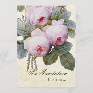 Invitación Fiesta de Jubilación de Rosa Inglesa Personalizada