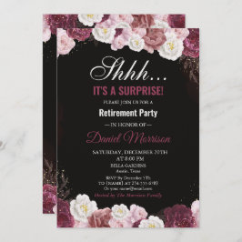 Invitación Fiesta De Jubilación De Sorpresa De Oro Blanco Y F