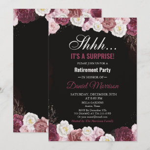 Invitación Fiesta De Jubilación De Sorpresa De Oro Blanco Y F