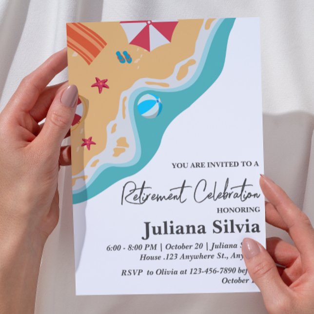 Invitación Fiesta de Jubilación de Temas de Playa (Subido por el creador)