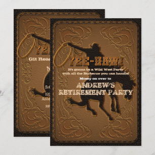 Invitación Fiesta de jubilación de vaquero del oeste occident