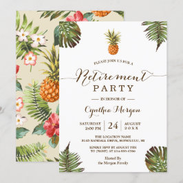 Invitación Fiesta de Jubilación de Verano de Piña de Hojas Tr