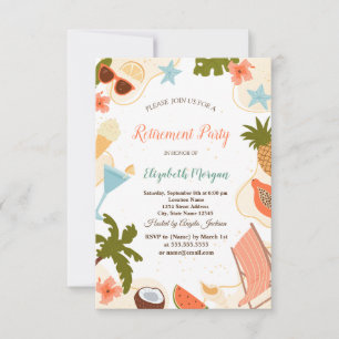 Invitación Fiesta de jubilación de verano en la piscina de la