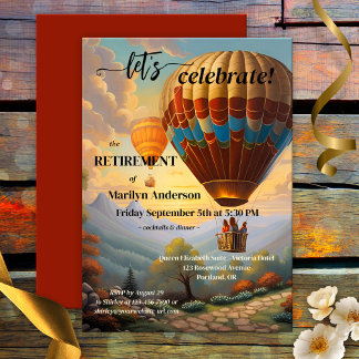 Invitación Fiesta de Jubilación de Viajes en Globo de Aire Ca