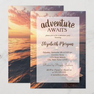 Invitación Fiesta de Jubilación del Atardecer del Océano de L