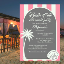 Fiesta de Jubilación del Chic Coastal Stripe Beach