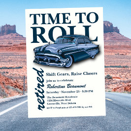 Invitación Fiesta de Jubilación del Coche Clásico Azul Hora d