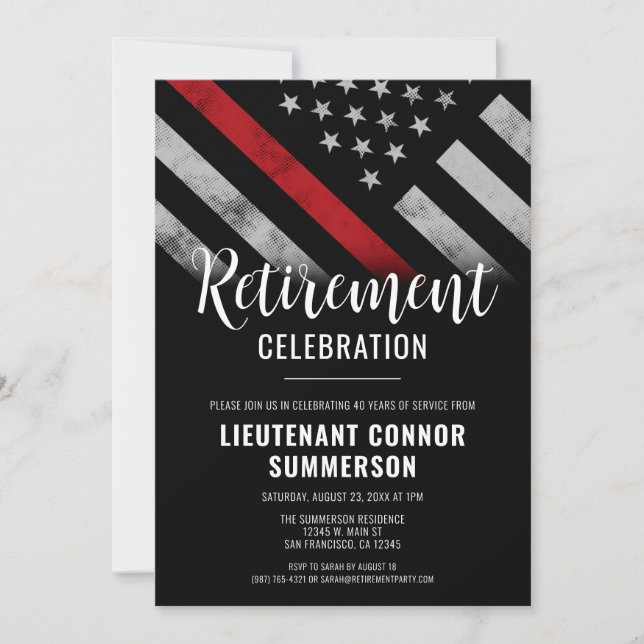 Invitación Fiesta de Jubilación del Departamento de Bomberos (Anverso)