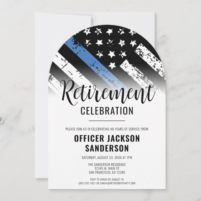 Invitación Fiesta de Jubilación del Departamento de Policía d (Anverso)