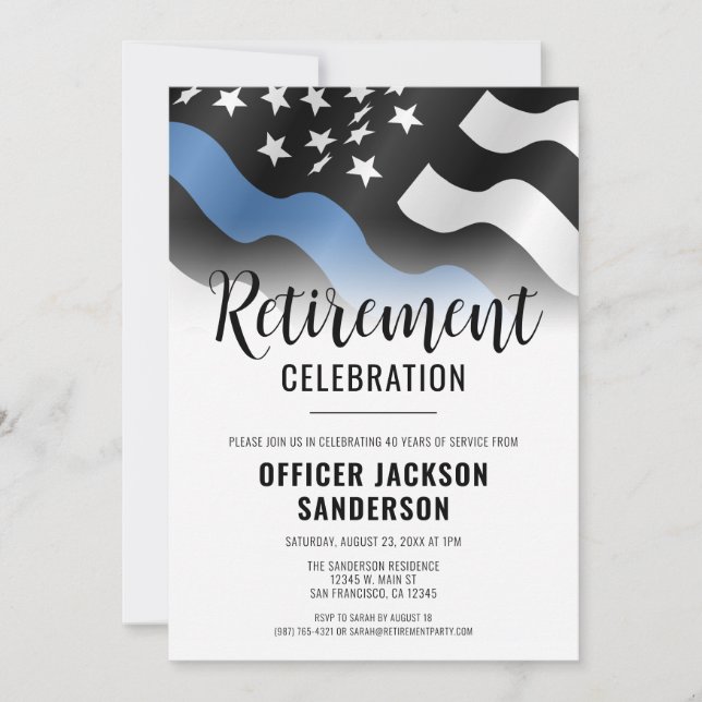 Invitación Fiesta de Jubilación del Departamento de Policía d (Anverso)