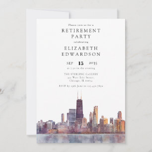 Invitación Fiesta de jubilación del horizonte de Chicago