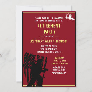 Invitación Fiesta de Jubilación del Jefe de Bomberos de la Ba