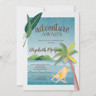 Invitación Fiesta de jubilación del mar, palma, montaña, sill