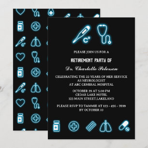 Invitación Fiesta de jubilación del médico elemento médico az