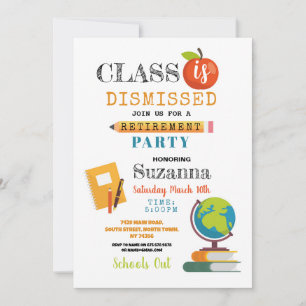 Invitación Fiesta de jubilación del profesor Clase despedida