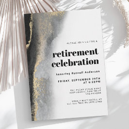 Invitación Fiesta de Jubilación del Resumen Moderno de Oro y