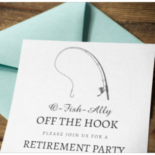 Invitación Fiesta de Jubilación del tema simple de la pesca