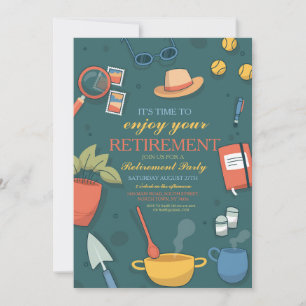 Invitación Fiesta de Jubilación Disfruta De Hobbies Fiestas M