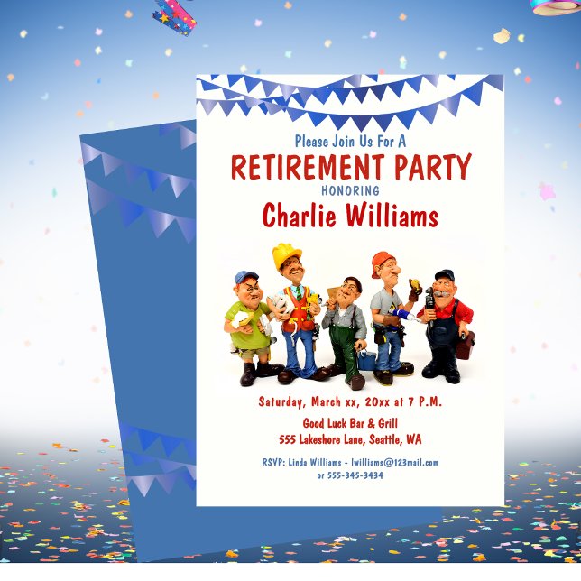 Invitación Fiesta de jubilación divertida Celebración de comp (Funny Retirement Party Celebration Co-Worker Invitation)