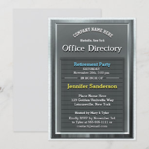 Invitación Fiesta de Jubilación   Divertido directorio de ofi