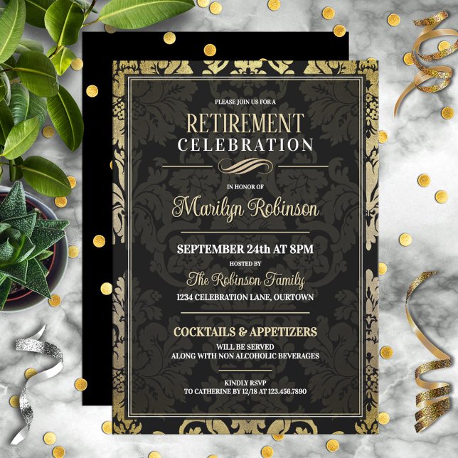 Invitación Fiesta de Jubilación Elegante (Subido por el creador)