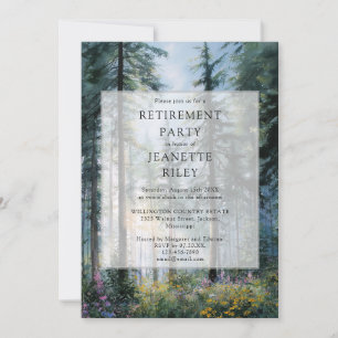 Invitación Fiesta de Jubilación Elegante Bosque Floral Acuare