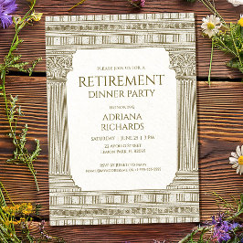 Invitación Fiesta de jubilación elegante con columnas