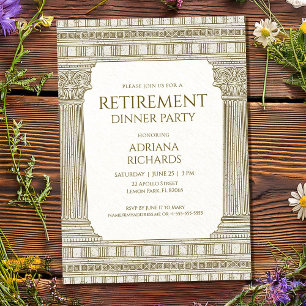 Invitación Fiesta de jubilación elegante con columnas