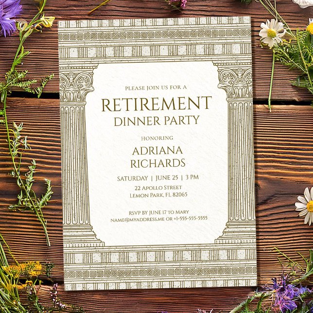 Invitación Fiesta de jubilación elegante con columnas (Subido por el creador)