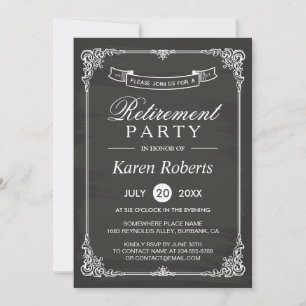 Invitación Fiesta de Jubilación Elegante del marco del tabler