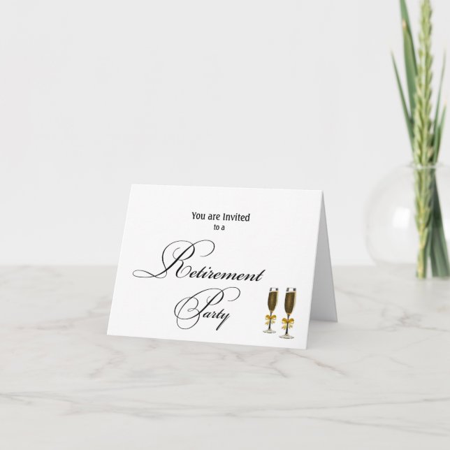 Invitación Fiesta de Jubilación elegante, sencillo Personaliz (Anverso)