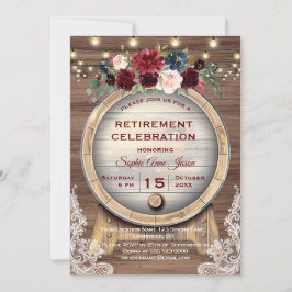 Invitación Fiesta de Jubilación en el Viñedo del Barril de Vi