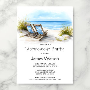 Invitación Fiesta de Jubilación en la Playa del Océano
