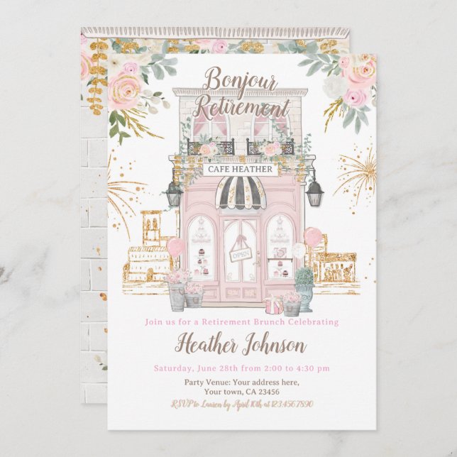 Invitación Fiesta de Jubilación en París (Anverso / Reverso)