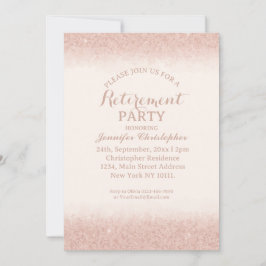 Invitación Fiesta de Jubilación en Rosa Dorado