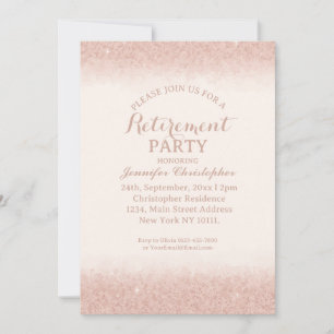Invitación Fiesta de Jubilación en Rosa Dorado