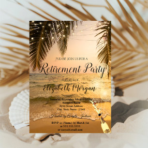 Invitación Fiesta de jubilación en Sunset Beach,Palma,Globos,