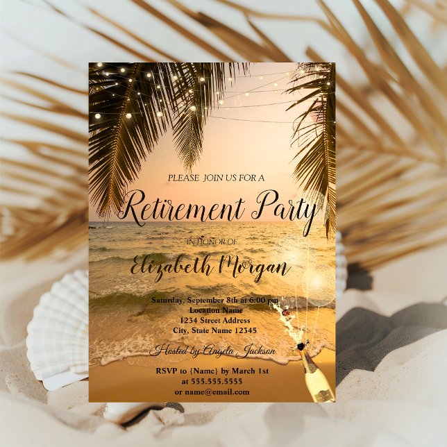 Invitación Fiesta de jubilación en Sunset Beach,Palma,Globos, (Subido por el creador)