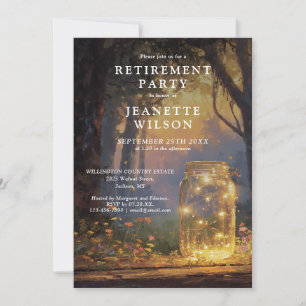 Invitación Fiesta de Jubilación en Tarro de Mason de Bosque A