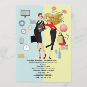 Invitación Fiesta de Jubilación Femenina Cambio de Vida
