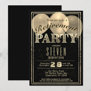 Invitación Fiesta de Jubilación Festividad de oro moderna