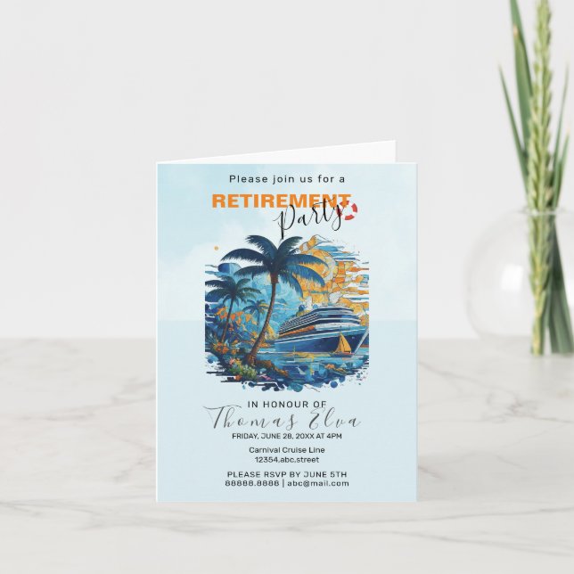 Invitación Fiesta de Jubilación, Fiesta de Cruceros (Anverso)