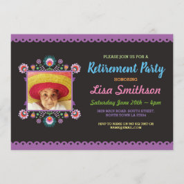 Invitación Fiesta de Jubilación Fiesta Foto Floral Mexicana