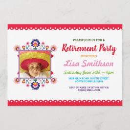 Invitación Fiesta de Jubilación Fiesta Foto Floral Mexicana