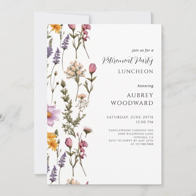Invitación Fiesta de Jubilación Floral (Anverso)