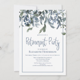 Invitación Fiesta de Jubilación Floral Azul