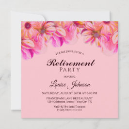 Invitación Fiesta de Jubilación Floral Rosa y Amarillo