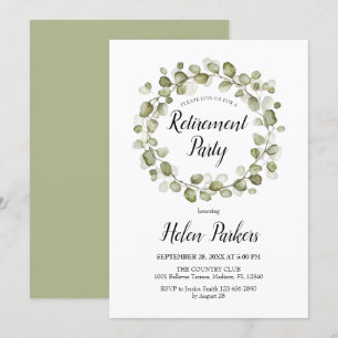Invitación Fiesta de Jubilación Foliage Botánico Wreath
