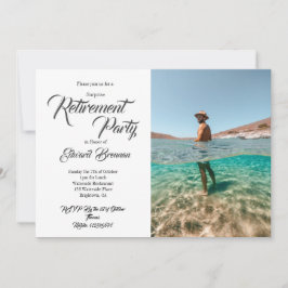 Invitación Fiesta de Jubilación Foto Typografía moderna de es
